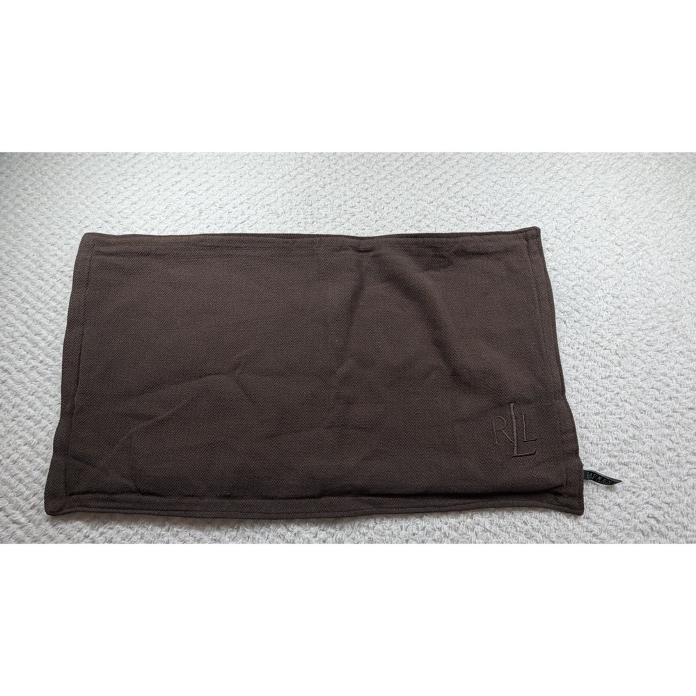 Ralph Lauren LRL Monogram Lumbar Pillow Cover~  Brown ~28x16"